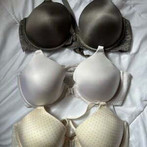 Lot of 3 Maidenform Front-Close Racerback Bras 38C